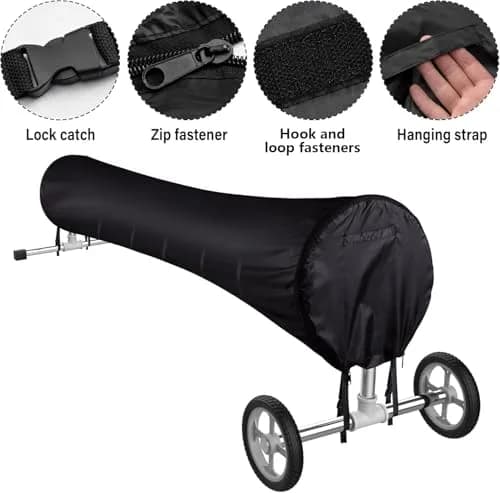 Tlswshsy 16 FT Solar Reel Cover for Swimming Pools | Heavy Duty Woven Polyethylene with Velcro Straps thumbnail 3