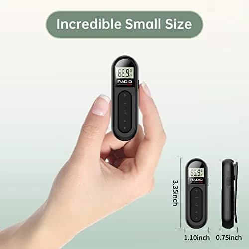 UMUTOO MI03 Pocket FM Radio with Clip Rechargeable Black | Portable Personal FM Receiver for Outdoor Use thumbnail 4