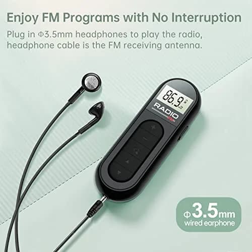UMUTOO MI03 Pocket FM Radio with Clip Rechargeable Black | Portable Personal FM Receiver for Outdoor Use thumbnail 7