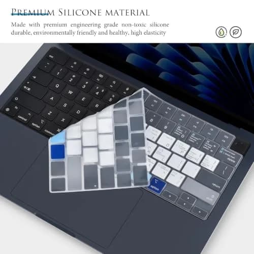 CASEDAO Blue Keyboard Cover for MacBook Air 13.6" M2 M3 M4 M5 (A2681 A3113 A3240 A3449) | US Layout Shortcut Protector thumbnail 4