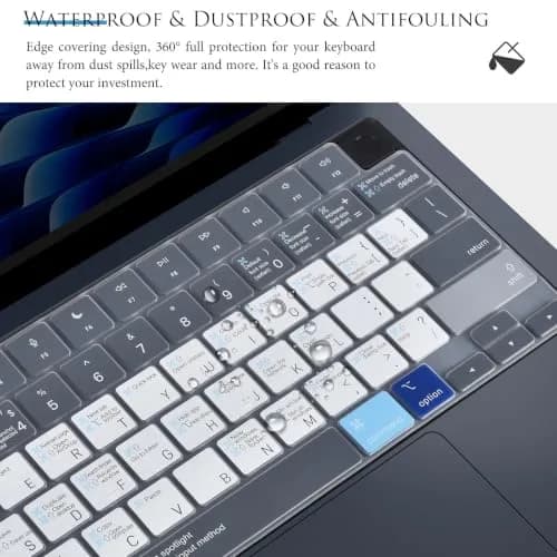 CASEDAO Blue Keyboard Cover for MacBook Air 13.6" M2 M3 M4 M5 (A2681 A3113 A3240 A3449) | US Layout Shortcut Protector thumbnail 6