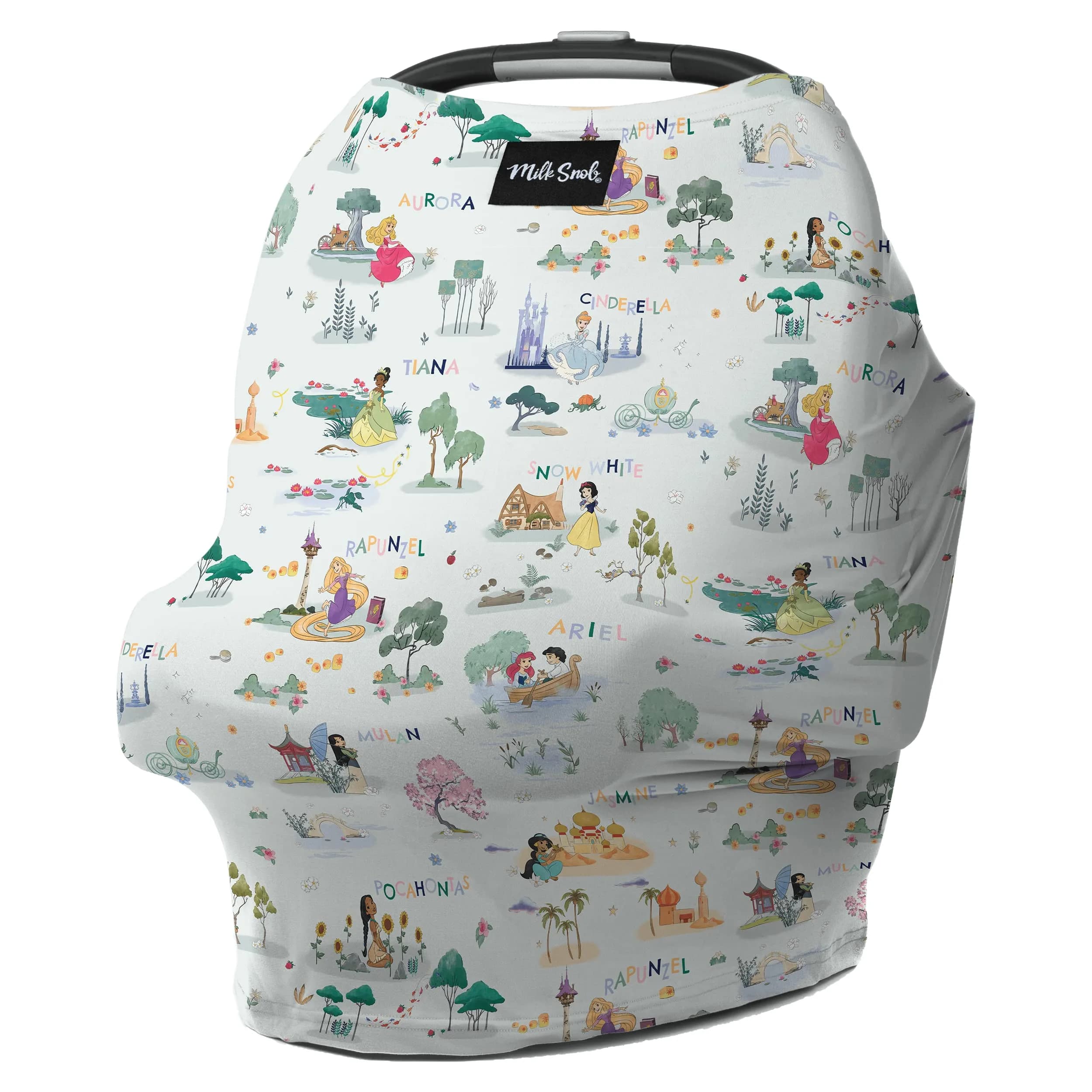 Milk Snob Original Disney Enchanted Kingdoms 5-in-1 Cover 225 ml (8 fl oz) | Multi-Use Car Seat Canopy & Nursing Cover