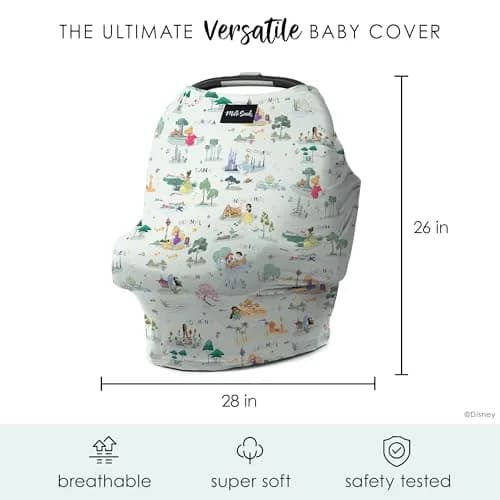 Milk Snob Original Disney Enchanted Kingdoms 5-in-1 Cover 225 ml (8 fl oz) | Multi-Use Car Seat Canopy & Nursing Cover thumbnail 7