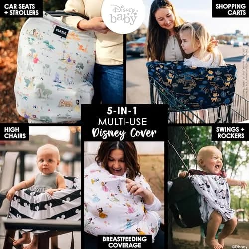 Milk Snob Original Disney Enchanted Kingdoms 5-in-1 Cover 225 ml (8 fl oz) | Multi-Use Car Seat Canopy & Nursing Cover thumbnail 2