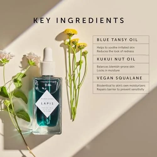 HERBIVORE Lapis Facial Oil 30mL | Balances Oil & Soothes Redness with Blue Tansy & Squalane thumbnail 4