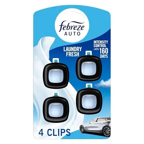 Febreze Car Vent Clip Air Freshener, Laundry Fresh Scent, 0.07 Oz (Pack of 4) | Eliminates Odors thumbnail 1