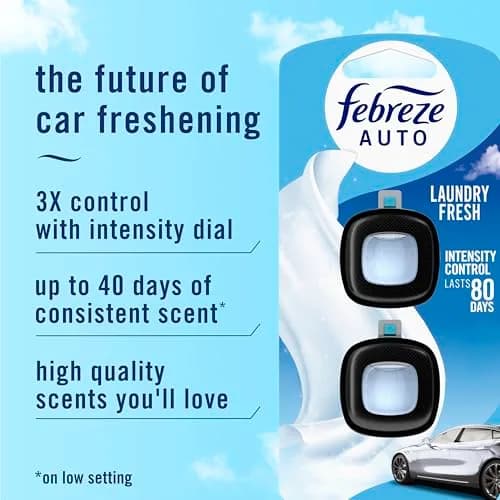 Febreze Car Vent Clip Air Freshener, Laundry Fresh Scent, 0.07 Oz (Pack of 4) | Eliminates Odors thumbnail 2