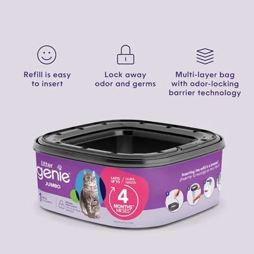 Litter Genie Jumbo Refill Bags 2-Pack (56 ft Continuous Film) | Odor-Locking Waste Bags for Cat Litter thumbnail 6