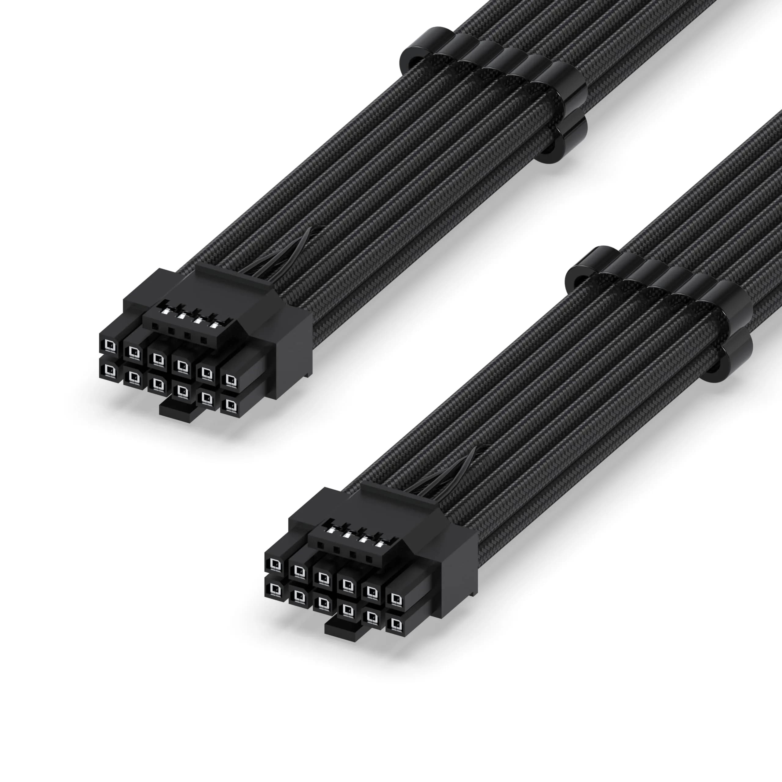 EZDIY-FAB 12VHPWR PSU Sleeved Cable 60cm Black | PCIe 5.1 12V-2x6 600W Support — Black
