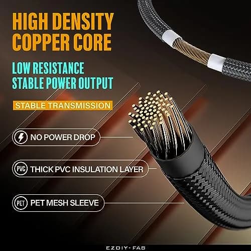 EZDIY-FAB 12VHPWR PSU Sleeved Cable 60cm Black | PCIe 5.1 12V-2x6 600W Support thumbnail 7