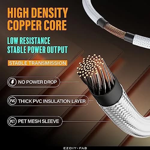 EZDIY-FAB 12VHPWR GPU Power Extension Cable 30cm (11.8in) | PCIe 5.0 16pin to 3x 8pin White thumbnail 7