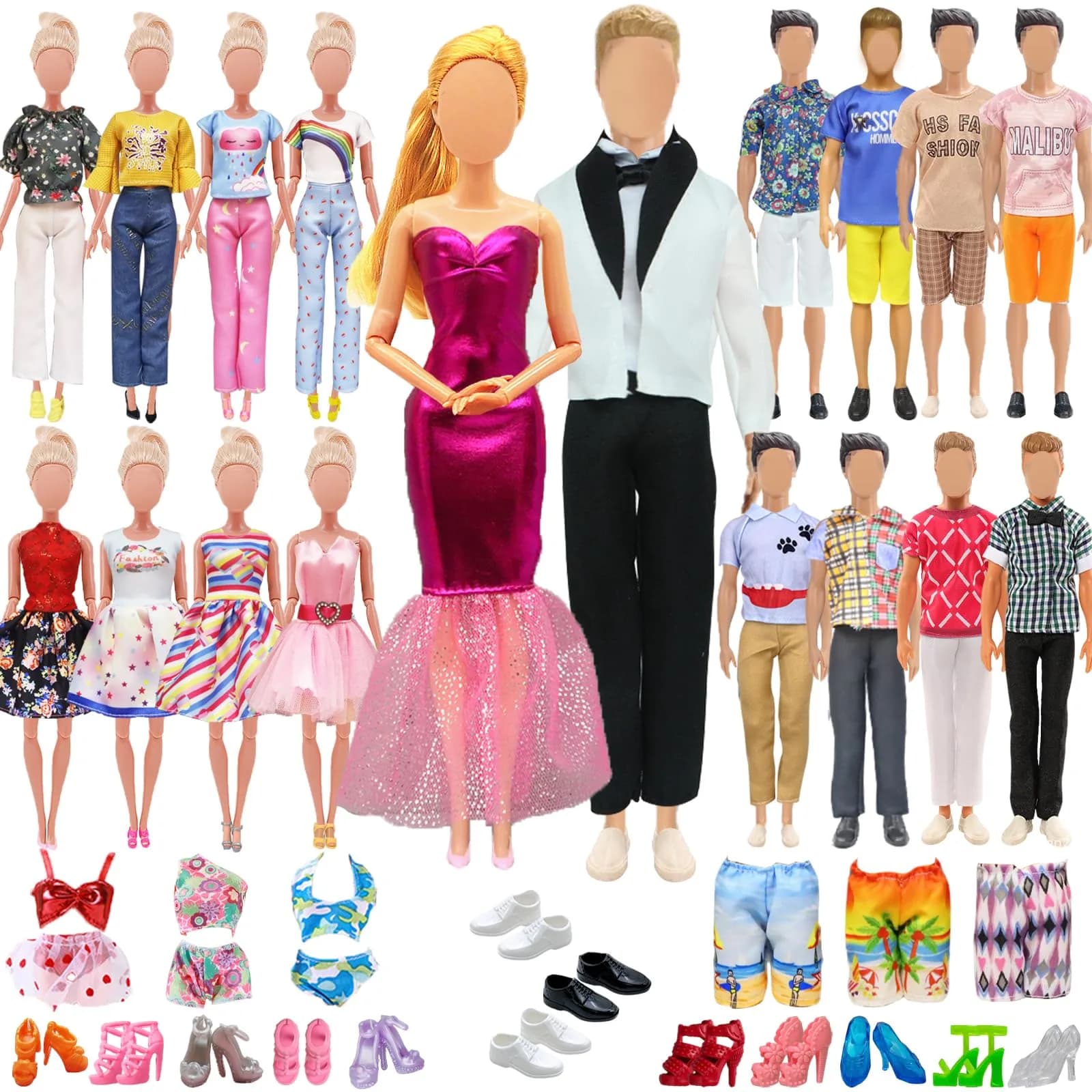Carreuty 27 PCS Doll Clothes & Accessories Set for 11.5" & 12" Dolls | Creative Dress-Up Play — Assorted