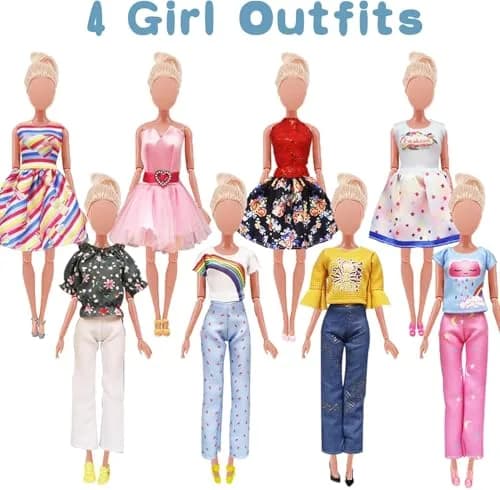 Carreuty 27 PCS Doll Clothes & Accessories Set for 11.5" & 12" Dolls | Creative Dress-Up Play thumbnail 4