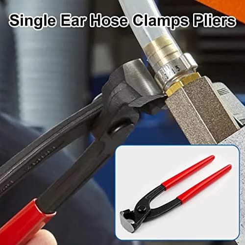 Tnisesm Ear Clamp Pliers 9 inch | Carbon Steel Hose Clamp Crimping Tool for Pipes & Fuel Lines thumbnail 5