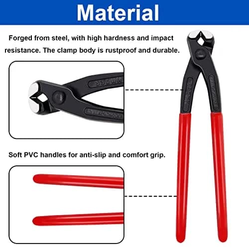 Tnisesm Ear Clamp Pliers 9 inch | Carbon Steel Hose Clamp Crimping Tool for Pipes & Fuel Lines thumbnail 3