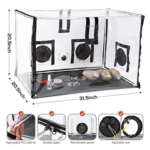 Lovely Ran Large Still Air Box Mushroom Mycology Fume Hood 31.5x20.5x20.5 inch | Mushroom Cultivation Enclosure thumbnail 2