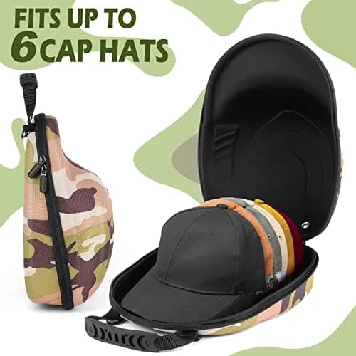 Glamgen Hat Travel Hard Case for 6 Baseball Caps | Lightweight & Durable Organizer with Shoulder Strap thumbnail 4