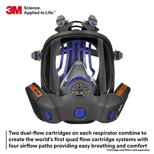 3M Secure Click Full Face Reusable Respirator FF-801 Small | Comfortable, Easy Communication, Industry-Approved thumbnail 4