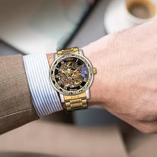 FORSINING Retro Skeleton Automatic Watch 40mm (1.57in) | Diamond Embellished Mechanical Wristwatch thumbnail 5