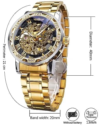 FORSINING Retro Skeleton Automatic Watch 40mm (1.57in) | Diamond Embellished Mechanical Wristwatch thumbnail 6