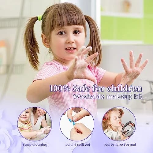 Mrabbitoo Kids Makeup Set Purple 739g (1.63lb) | Washable Pretend Play Toy for Girls Ages 3-12 thumbnail 5