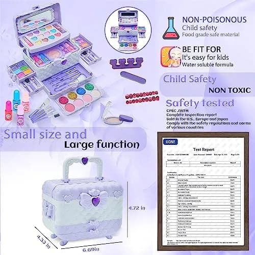 Mrabbitoo Kids Makeup Set Purple 739g (1.63lb) | Washable Pretend Play Toy for Girls Ages 3-12 thumbnail 6