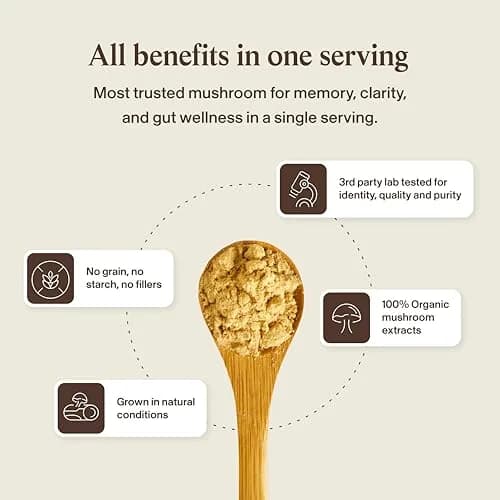 Real Mushrooms Lion's Mane Extract Powder 150 Servings | Organic Adaptogen for Focus & Clarity thumbnail 8