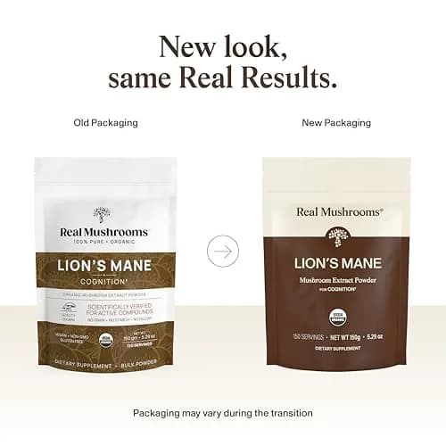Real Mushrooms Lion's Mane Extract Powder 150 Servings | Organic Adaptogen for Focus & Clarity thumbnail 2