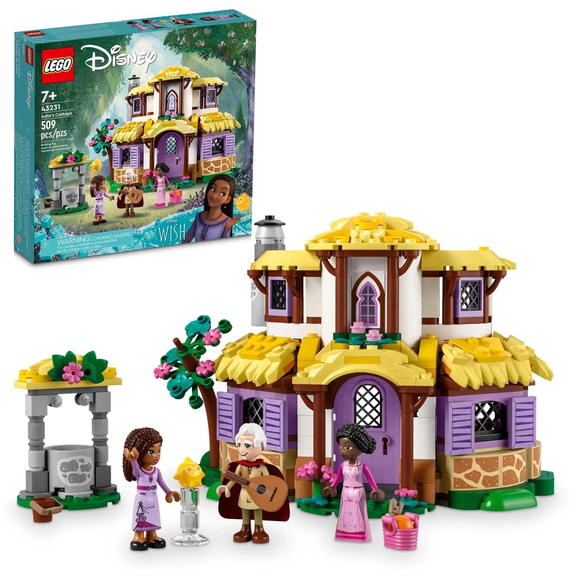 LEGO Disney Wish: Asha’s Cottage 43231 Building Toy Set for Kids 7+ | Role-Play & Collectible Fun