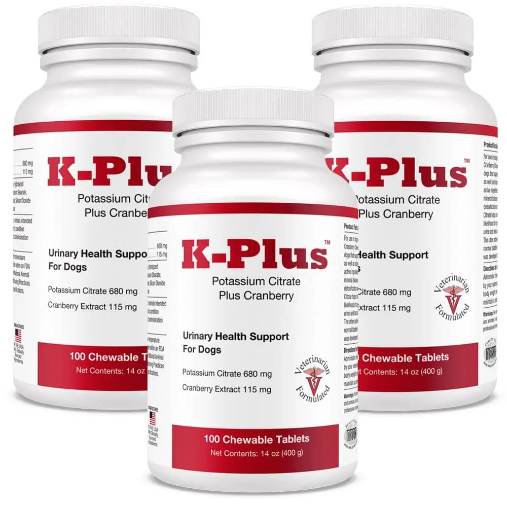 Pet Health Solutions Potassium Supplement for Dogs & Cats 3 Pack Chewable Tablets | Supports Urinary & Kidney Health