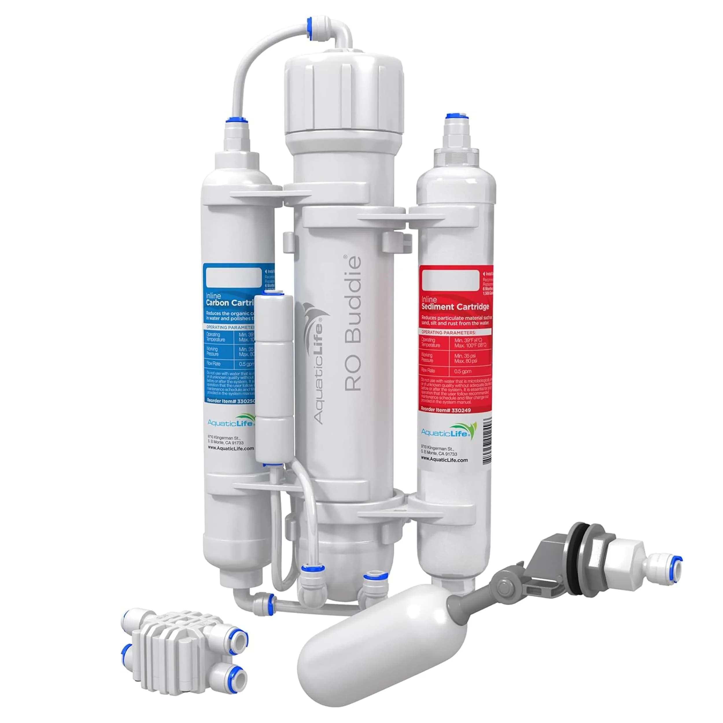 Aquatic Life RO Buddie 3-Stage Hydroponic RO Filter, 75 GPD | Reduces 98% TDS for Hydroponics