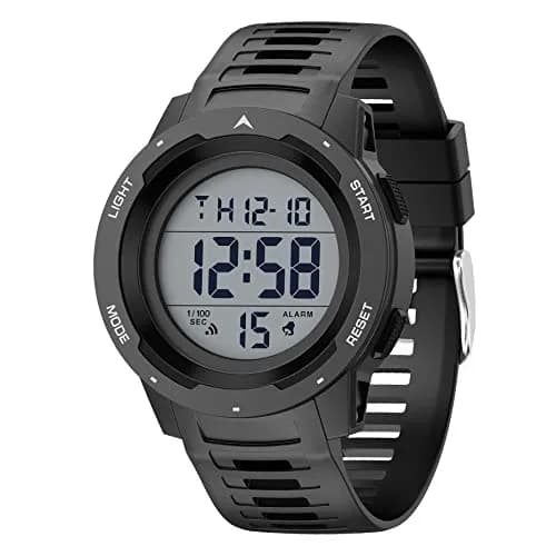 GOLDEN HOUR Waterproof Digital Sport Watch 50mm | Easy Read Military Style with Black Rubber Strap thumbnail 2