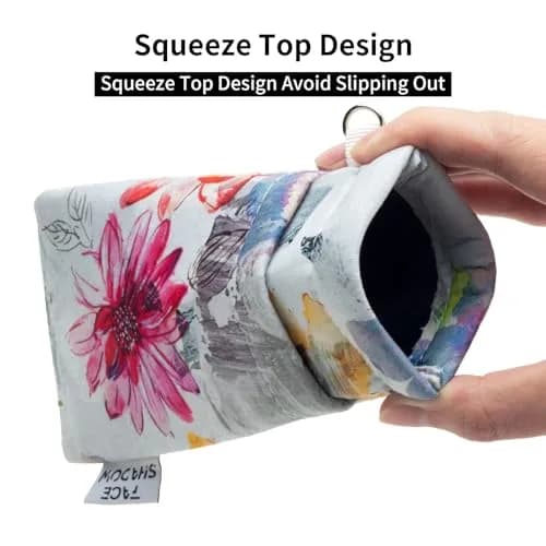 Face Shadow Double Glasses Case Soft Eyeglass Case Ink Flower | Holds Two Pairs, Microfiber Protection thumbnail 4