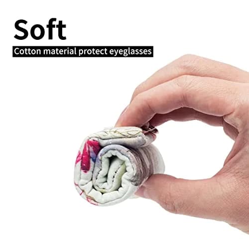 Face Shadow Double Glasses Case Soft Eyeglass Case Ink Flower | Holds Two Pairs, Microfiber Protection thumbnail 5