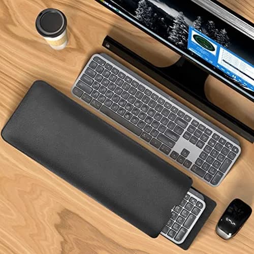 LEZE PU Leather Keyboard Sleeve Case for Logitech MX Keys S & MX Mechanical Keyboards, Black | Protects Against Dust, Scratches, and Spills thumbnail 5