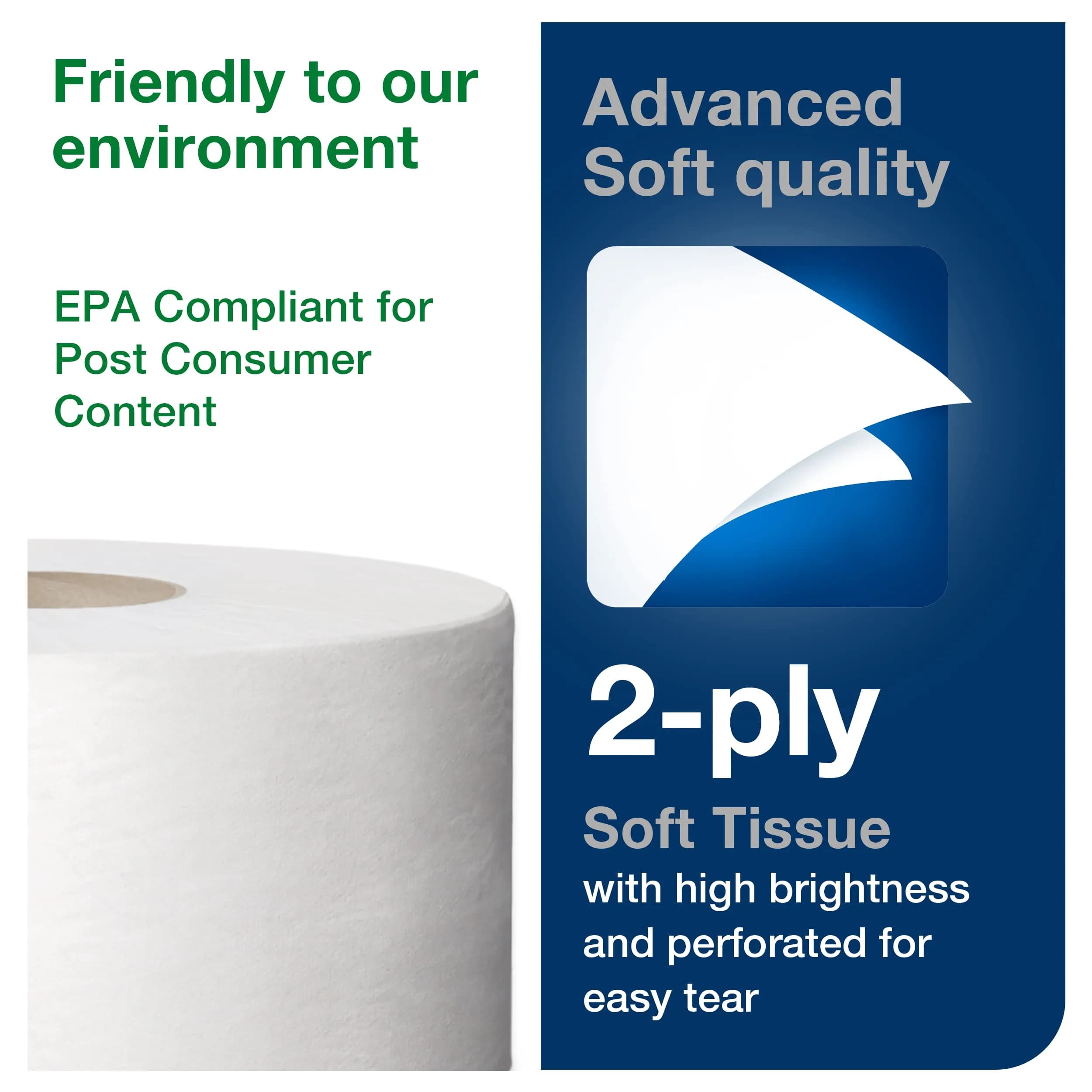 Tork Matic Soft Hand Towel Roll & Mini Jumbo Bath Tissue Roll - 12 Rolls | Bulk Size Paper Towel - view 7