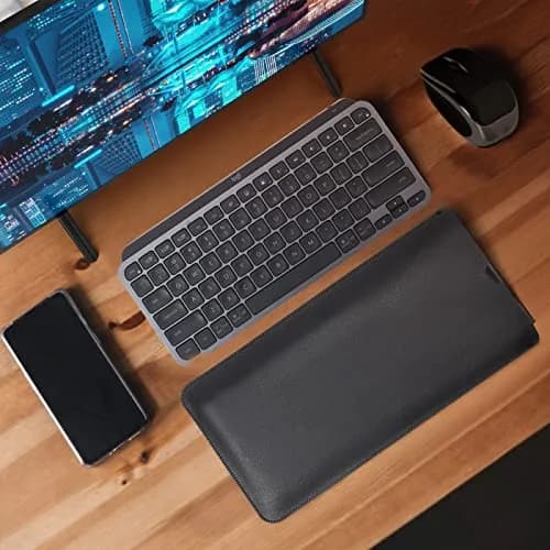 LEZE Black PU Leather Keyboard Sleeve Case for Logitech MX Keys Mini & MX Mechanical Mini Wireless Keyboards | Easy Carry & Water Resistant thumbnail 5