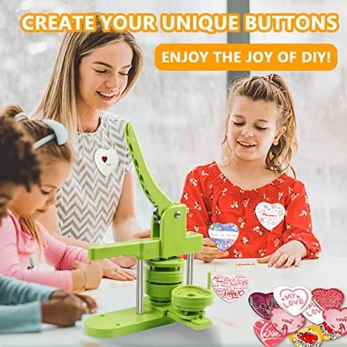 MK.Bear Heart Button Maker Machine Replaceable Badge-Model, DIY Button Pin Maker Kit, Badge Press Machine with 100PCS Heart Badge Supplies | Detachable, Durable, Easy thumbnail 4