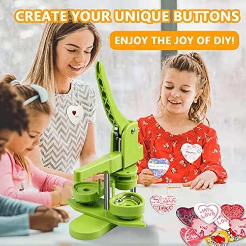 MK.Bear Heart Button Maker Machine DIY Gift, 100 Sets Supplies, Green | Easy to Use, Durable Plastic, Perfect for DIY Crafts thumbnail 4