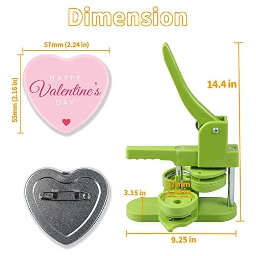 MK.Bear Heart Button Maker Machine DIY Gift, 100 Sets Supplies, Green | Easy to Use, Durable Plastic, Perfect for DIY Crafts thumbnail 3