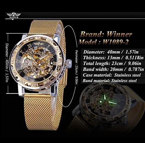 FORSINING Retro Skeleton Automatic Watch 49mm (1.93in) | Luxury Mechanical Watch with Diamond Dial thumbnail 6