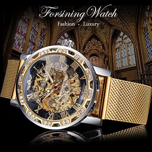 FORSINING Retro Skeleton Automatic Watch 49mm (1.93in) | Luxury Mechanical Watch with Diamond Dial thumbnail 2