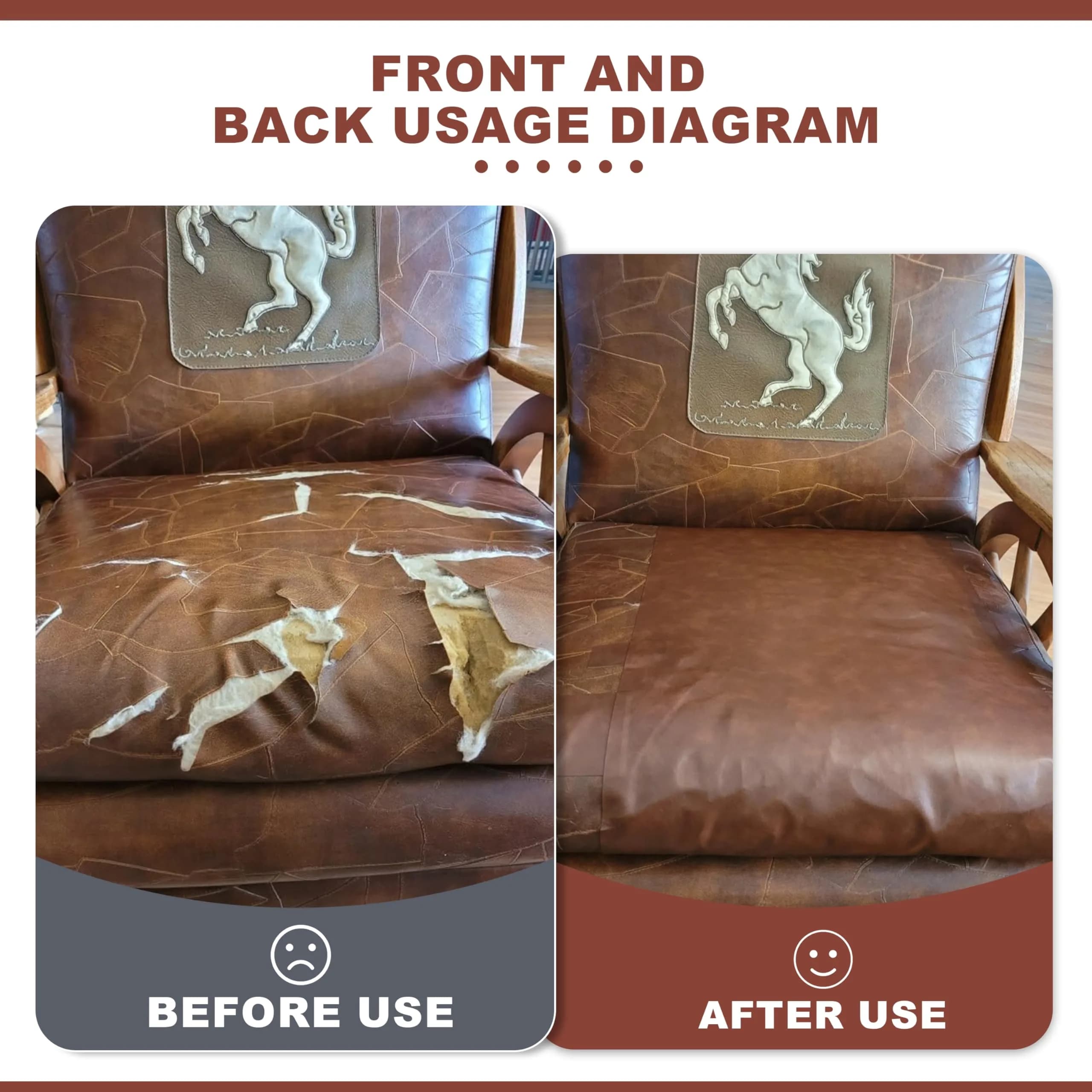Besezx Dark Brown Leather Repair Patch Tape (30in x 16in) - Self-Adhesive, Waterproof for Furniture & Car Seats - view 7