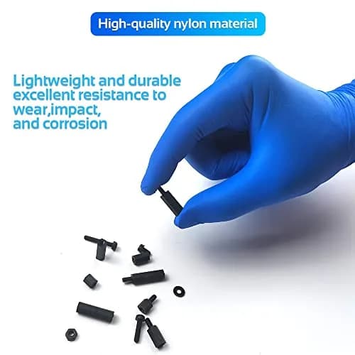 COMRUN M4 Black Nylon Hex Spacer Standoff Screw Nut Set Assortment Kit (350 Pieces, Black) | For PCB Motherboards & Electronics thumbnail 3