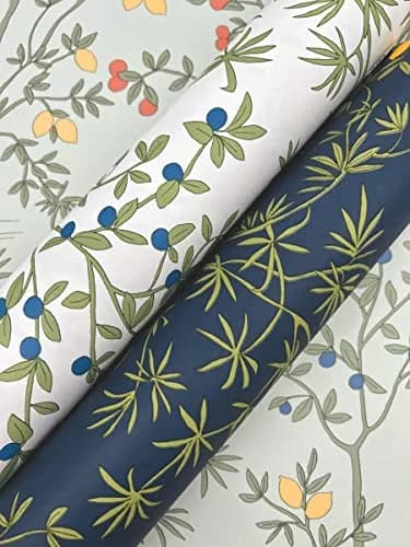 Erin & Ben Co. Vintage Duck Egg Lemon Grove Premium Peel and Stick Wallpaper, 20.5 in x 20 ft | Vintage Botanical Design thumbnail 9