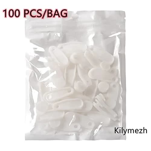 Kilymezh White Curtain Slider Hooks 100 Pack | 1.3 inch (3.3 cm) Plastic Track Gliders for Curtains thumbnail 4