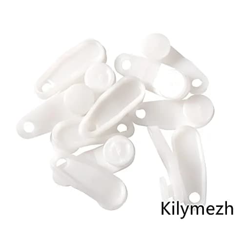 Kilymezh White Curtain Slider Hooks 100 Pack | 1.3 inch (3.3 cm) Plastic Track Gliders for Curtains thumbnail 3