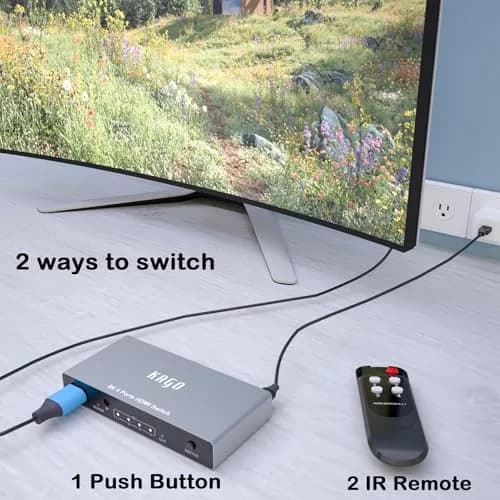 DiamondTiger 8K HDMI 2.1 Switch 4 in 1 Out | 8K@60Hz, 4K@120Hz, VRR, Dolby Vision, Aluminum Shell thumbnail 6