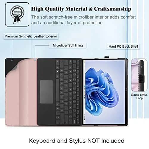 FINTIE Portfolio Case for 13 inch Microsoft Surface Pro 12th (2026)/11/10/9 | Multi-Angle Stand & Premium Faux Leather thumbnail 8