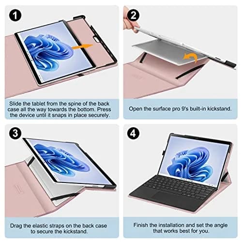 FINTIE Portfolio Case for 13 inch Microsoft Surface Pro 12th (2026)/11/10/9 | Multi-Angle Stand & Premium Faux Leather thumbnail 9